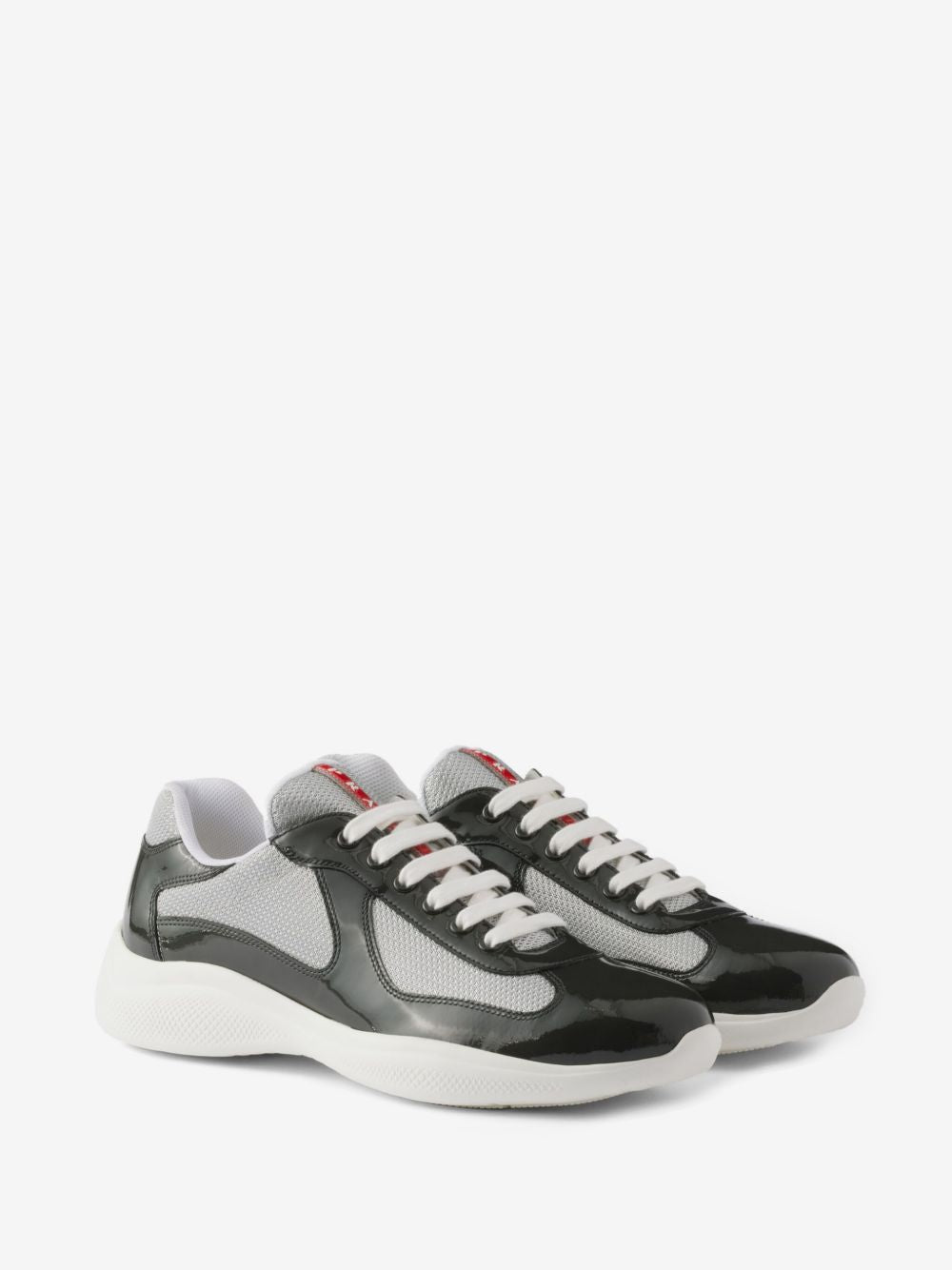 PRADA AMERICA'S CUP PATENT LEATHER “BLACK/WHITE” SNEAKERS