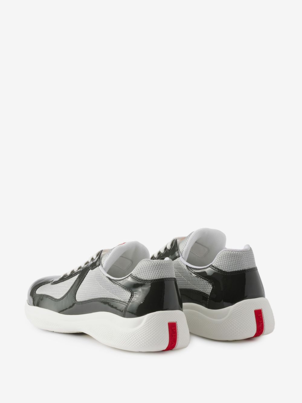 PRADA AMERICA'S CUP PATENT LEATHER “BLACK/WHITE” SNEAKERS