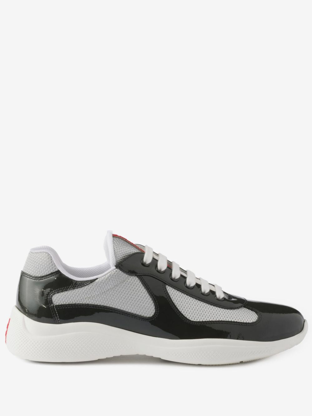 PRADA AMERICA'S CUP PATENT LEATHER “BLACK/WHITE” SNEAKERS