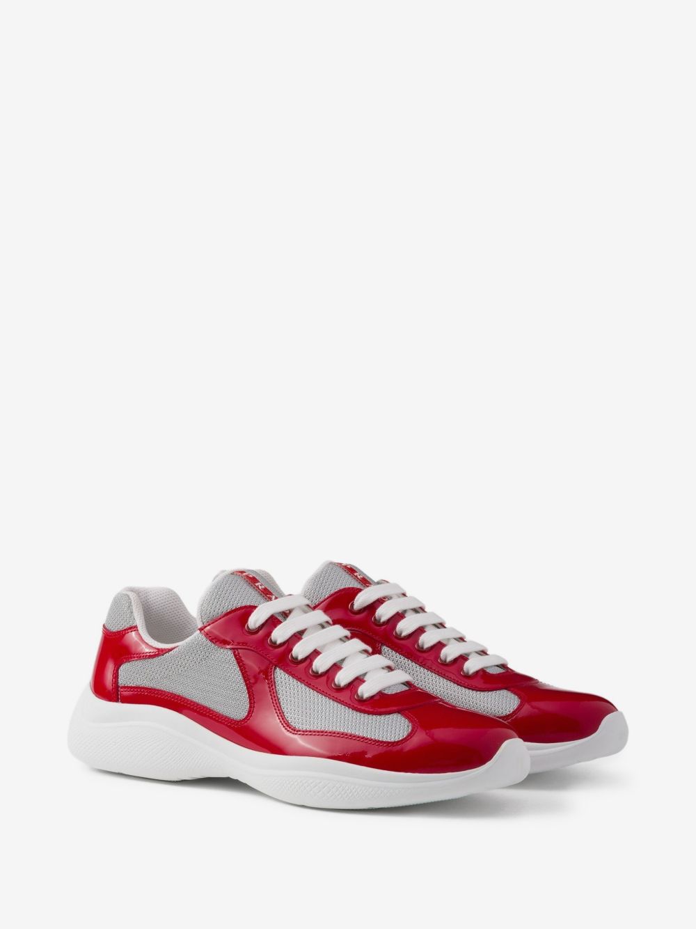 PRADA AMERICA'S CUP PATENT LEATHER “RED” SNEAKERS