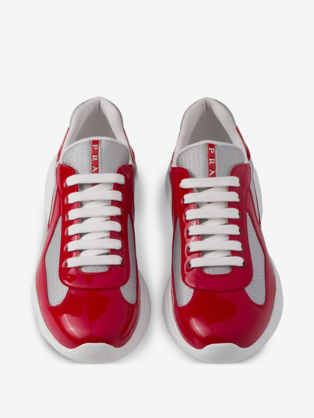 PRADA AMERICA'S CUP PATENT LEATHER “RED” SNEAKERS