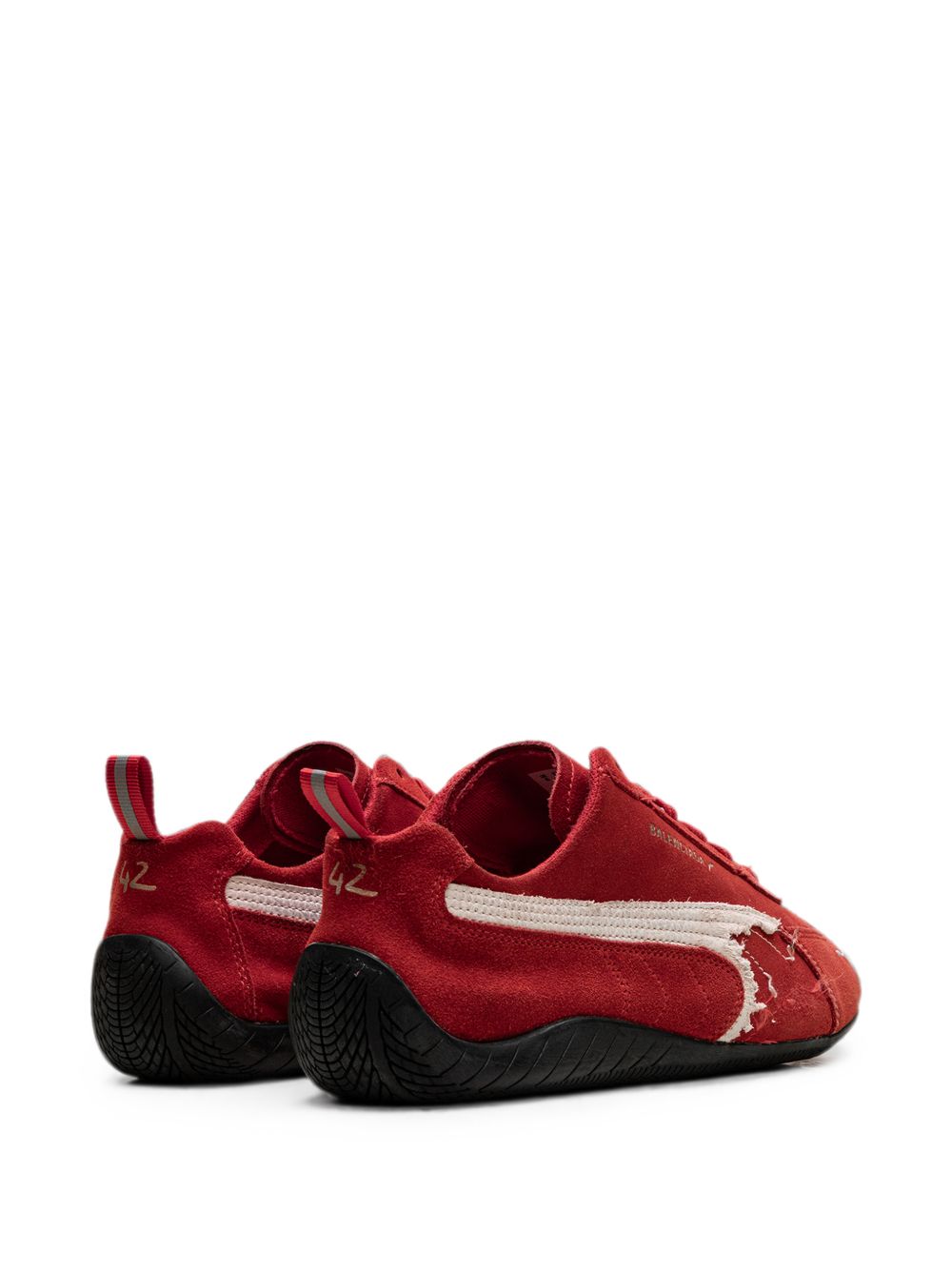 PUMA x Balenciaga Speedcat distressed lace-up suede sneakers - Photo 5