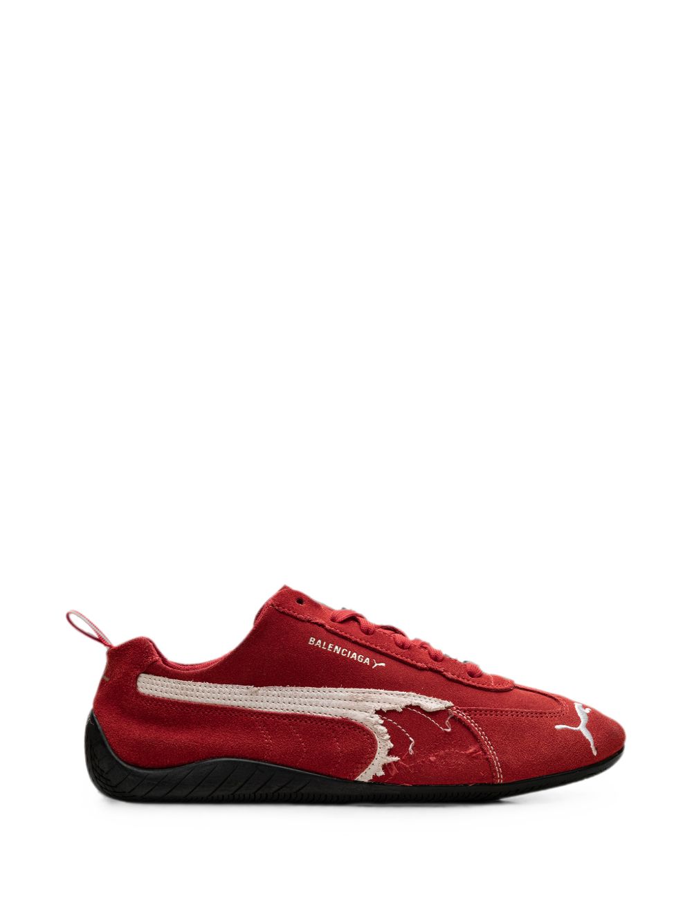 PUMA x Balenciaga Speedcat distressed lace-up suede sneakers